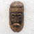 African wood mask, 'Bearded Nii Amugi' - Brown and Gold-Tone African Wood Mask from Ghana thumbail