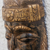 Afrikanische Holzmaske, „bearded nii amugi“ (bärtige nii amugi) – Braune und goldfarbene afrikanische Holzmaske aus Ghana