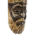 African wood mask, 'Bearded Nii Amugi' - Brown and Gold-Tone African Wood Mask from Ghana (image 2e) thumbail