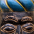 Máscara de madera africana - Máscara de madera africana rústica cristiana de Ghana