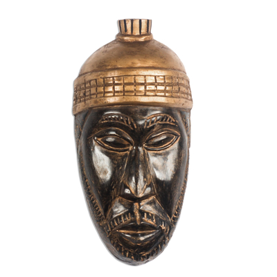 Sese Wood Mask of an African Chief from Ghana
