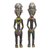Wood sculptures, 'Ashanti Pair' (pair) - Rustic Sese Wood Sculptures of an Ashanti Couple (Pair) thumbail