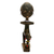 Escultura de madera, 'Akuabas' - Escultura rústica de muñeca de fertilidad de madera Sese de Ghana