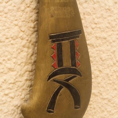 Dekorativer Akzent aus Holz - Dekorativer Holzakzent mit Adinkra-Motiv aus Ghana