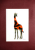 'Giraffe Orange' - Signed Mixed Media Painting of a Giraffe from Ghana thumbail