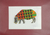 'Hippopotamus' - Signed African Print Hippopotamus Painting from Ghana