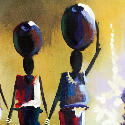 „Die Reise“. - Expressionistische Malerei afrikanischer Frauen aus Ghana