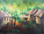 'Somewhere in Africa' - Expressionist Painting of an African Village from Ghana thumbail