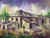 'One Fine Afternoon' - Signed Painting of an African Village from Ghana thumbail