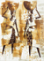 'Two Sisters' - Natural Dye Expressionist Painting of Two Sisters from Ghana thumbail