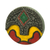 African wood mask, 'Round Face' - Round African Wood and Aluminum Mask from Ghana (image 2d) thumbail