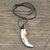 Recycled plastic pendant necklace, 'Eco Tusk' - Tusk-Shaped Recycled Plastic Pendant Necklace from Ghana (image 2b) thumbail