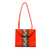Cotton and faux leather shoulder bag, 'Geranium Vine' - Cotton and Faux Leather Shoulder Bag in Geranium from Ghana (image 2a) thumbail