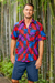 Men's cotton shirt, 'Mesmerizingly Handsome' - Geometric Motif Men's Cotton Shirt from Ghana thumbail