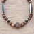 Recycled glass and wood beaded necklace, 'Eco Dromo' - Recycled Glass and Wood Beaded Necklace Crafted in Ghana