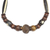 Recycled glass and wood beaded necklace, 'Eco Dromo' - Recycled Glass and Wood Beaded Necklace Crafted in Ghana