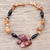 Agate and recycled glass beaded pendant necklace, 'Forfoi Beauty' - Agate and Recycled Glass Beaded Pendant Necklace from Ghana thumbail