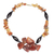 Agate and recycled glass beaded pendant necklace, 'Forfoi Beauty' - Agate and Recycled Glass Beaded Pendant Necklace from Ghana (image 2a) thumbail
