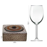 Wood decorative box, 'Treasure' - Square Wood and Aluminum Decorative Box from Ghana