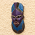 Máscara de madera africana - Máscara de madera africana azul y morada de Ghana