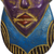 African wood mask, 'Gyidi Face' - Blue and Purple African Wood Mask from Ghana (image 2d) thumbail