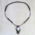 Halskette mit Perlenanhänger aus Holz und recyceltem Glas, „Großer Büffel“ – Halskette mit Anhänger aus Holz- und Glasperlen mit Büffelanhänger aus Ghana