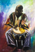'Pop Culture (Drummer)' - Signed Expressionist Painting of a Drummer from Nigeria thumbail