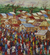 'Marktseite II'. - Signierte impressionistische Marktszenenmalerei aus Ghana