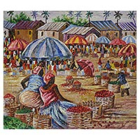 'Tuesday Market' (2018) - Impressionist Painting of a Tuesday Market from Ghana (2018)