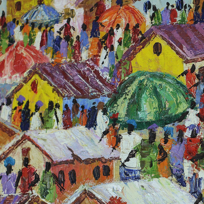 'Makola Market' (2018) - Signed Impressionist Painting of Makola Market (2018)