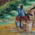 Dorf Biriwa - Impressionistische Dorfmarkt-Szenenmalerei aus Ghana