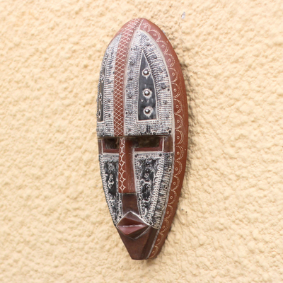 Máscara de madera africana - Máscara de madera africana hecha a mano de Ghana