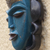 African wood mask, 'Blue Beauty' - Blue Sese Wood and Brass African Mask from Ghana (image 2d) thumbail