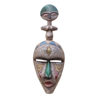Fertility Doll African Wood Mask from Ghana