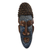 African wood mask, 'Kabuame Face' - Blue and Brown African Wood and Aluminum Mask from Ghana