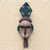 African wood mask, 'Dzigbordi Beauty' - Aluminum and Brass Accented African Wood Mask from Ghana (image 2) thumbail