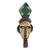 African wood mask, 'Dzigbordi Beauty' - Aluminum and Brass Accented African Wood Mask from Ghana thumbail