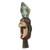 African wood mask, 'Dzigbordi Beauty' - Aluminum and Brass Accented African Wood Mask from Ghana (image 2d) thumbail