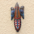 African wood mask, 'Triple Head' - Colorful African Wood Mask Depicting Three Heads from Ghana (image 2) thumbail