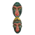 Máscara de madera africana - Máscara de madera de sésé africana de temática gemela de Ghana