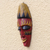 Máscara de madera africana - Máscara de madera africana con motivo de fuego de Ghana