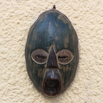 African wood mask, Rustic Obua