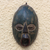 African wood mask, 'Rustic Obua' - Rustic African Wood Mask in Green from Ghana thumbail