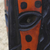 African wood mask, 'Nhyira Dots' - Spotted African Wood Mask in Orange from Ghana (image 2c) thumbail