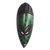 African wood mask, 'Odo Dots' - Spotted African Wood Mask in Green from Ghana (image 2a) thumbail