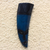 African wood mask, 'Banana Face' - Curved African Sese Wood Mask in Blue from Ghana (image 2) thumbail