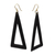 Ebony wood dangle earrings, 'Beautiful Triangles' - Triangular Ebony Wood Dangle Earrings from Ghana thumbail