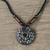Wood beaded pendant necklace, 'Brilliant Light' - Wood Pendant Necklace Hand Crafted in Ghana (image 2) thumbail