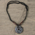 Wood beaded pendant necklace, 'Brilliant Light' - Wood Pendant Necklace Hand Crafted in Ghana (image 2b) thumbail