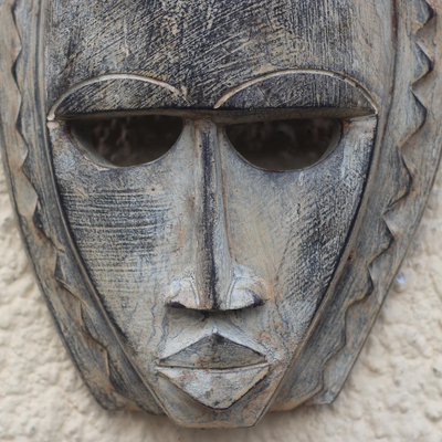 African wood mask, 'Birds' - Bird-Themed African Wood Mask from Ghana